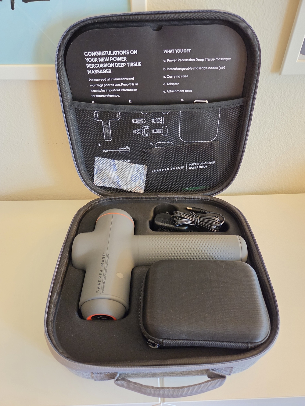 Sharper Image Gray Deep Tissue Percussion Massager